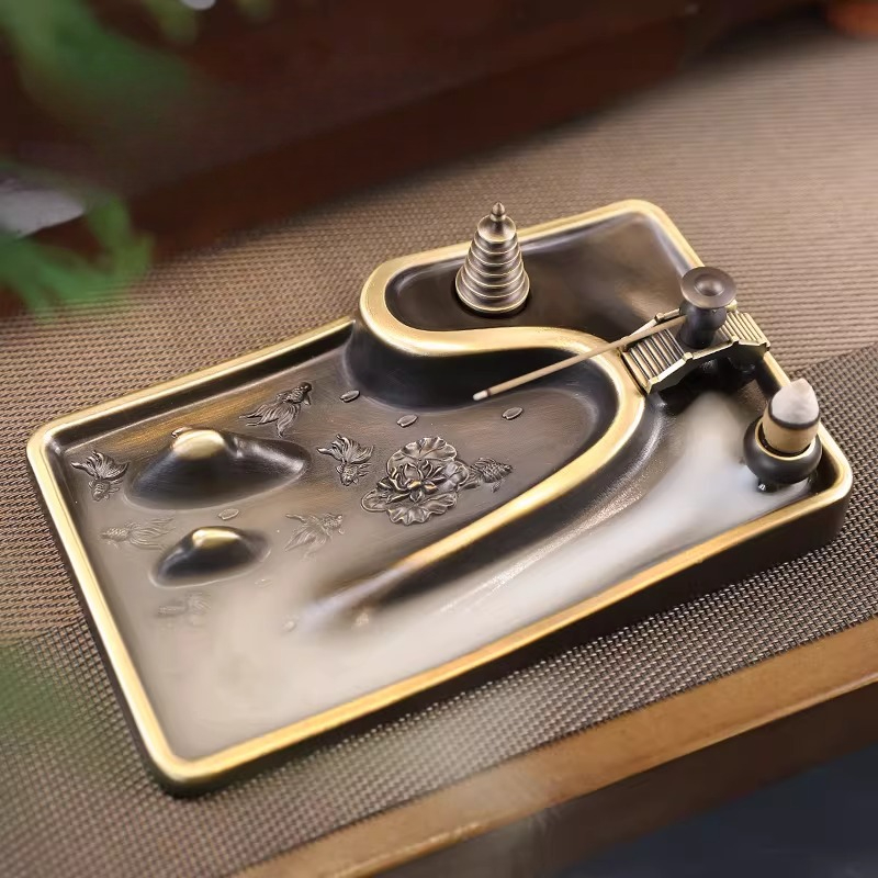 Interior Design Zen - Quemador de Incienso de Cobre Vintage,