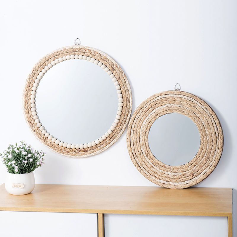 Rattan Mirror Round - Espejos Decorativos Redondos de Ratán, Espejo