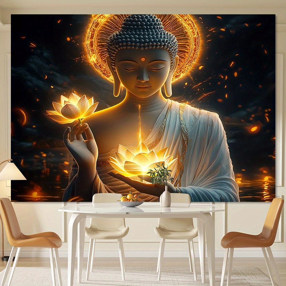 Interior Design Zen - Arte Mural de Buda con Flor