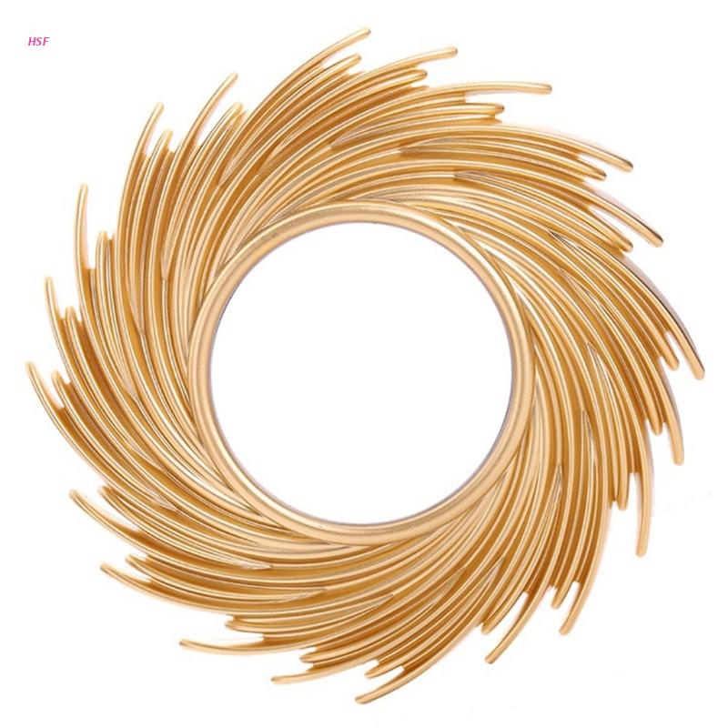 Rattan Mirror Round - Espejo decorativo con forma de sol,