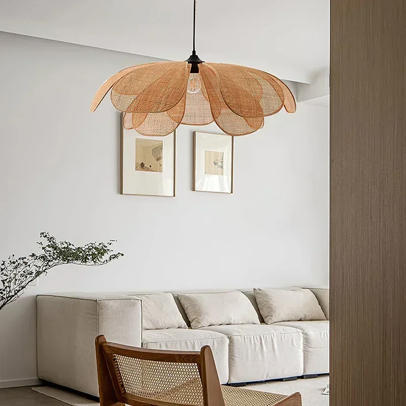 Interior Design Zen - Lámpara Colgante de Mimbre Japonés con