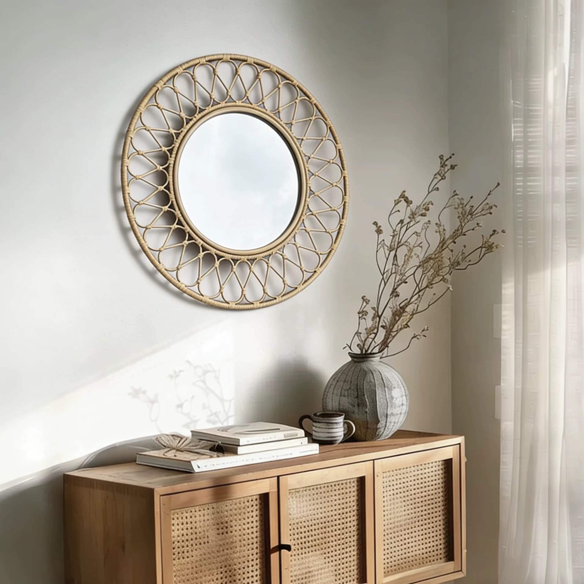 Espejo Redondo de Pared de Rat - Rattan Mirror Round reseña y precio