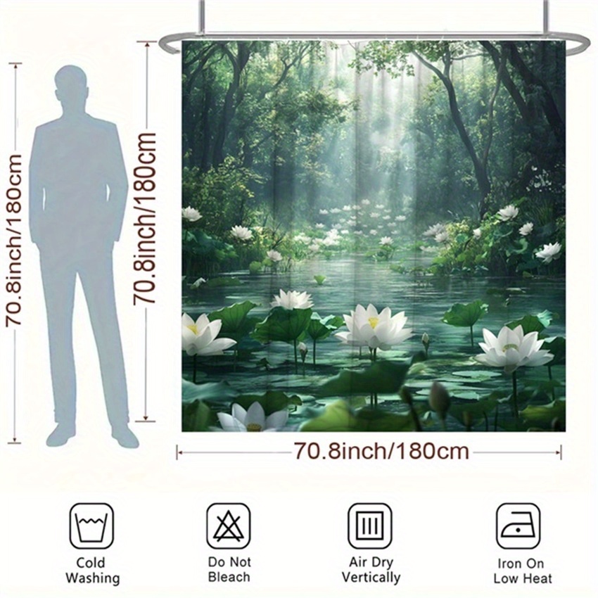 Cortina de ducha Lotus Forest, - Interior Design Zen reseña y precio