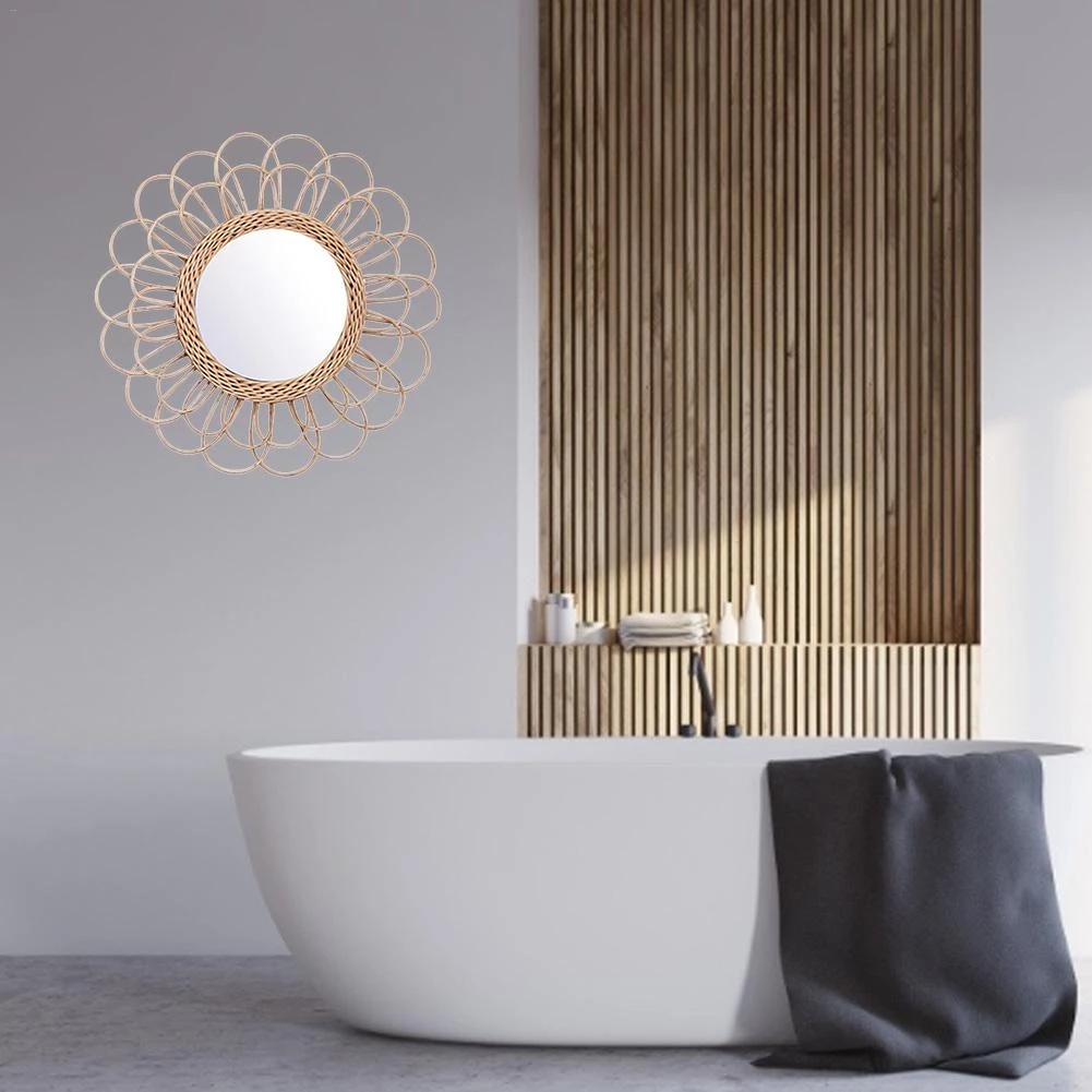 Espejo de ratán, arte innovado - Rattan Mirror Round reseña y precio