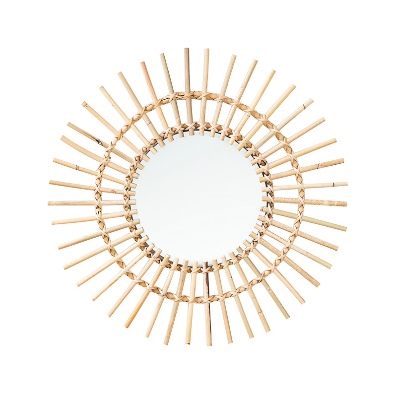 Espejo de maquillaje colgante  - Rattan Mirror Round reseña y precio