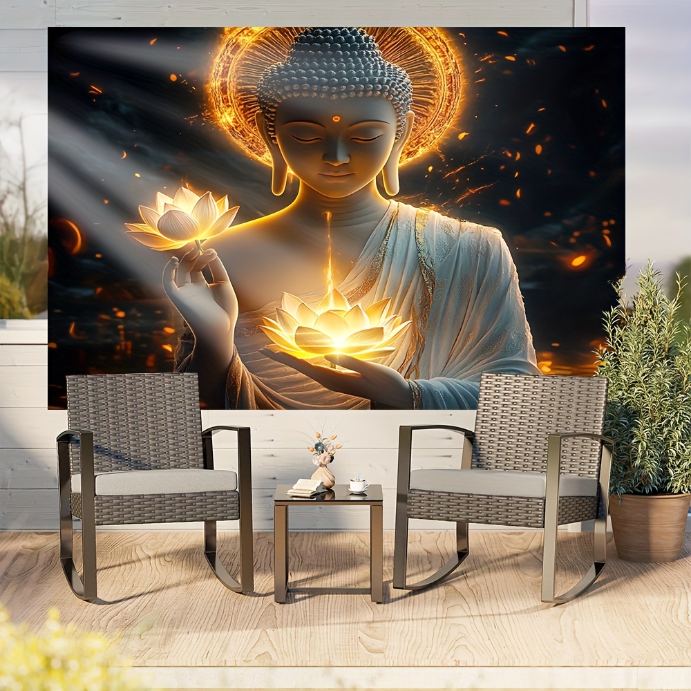 Arte Mural de Buda con Flor de - Interior Design Zen reseña y precio