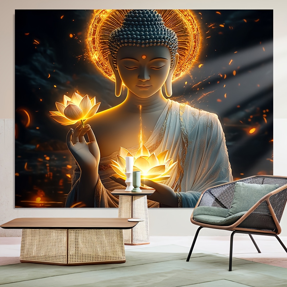 Arte Mural de Buda con Flor de - Interior Design Zen reseña y precio