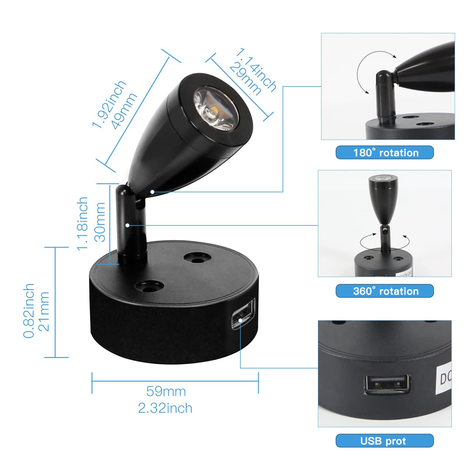 2/1 Uds. Plata/Negro DC 12-24V - Interior Design Icon reseña y precio