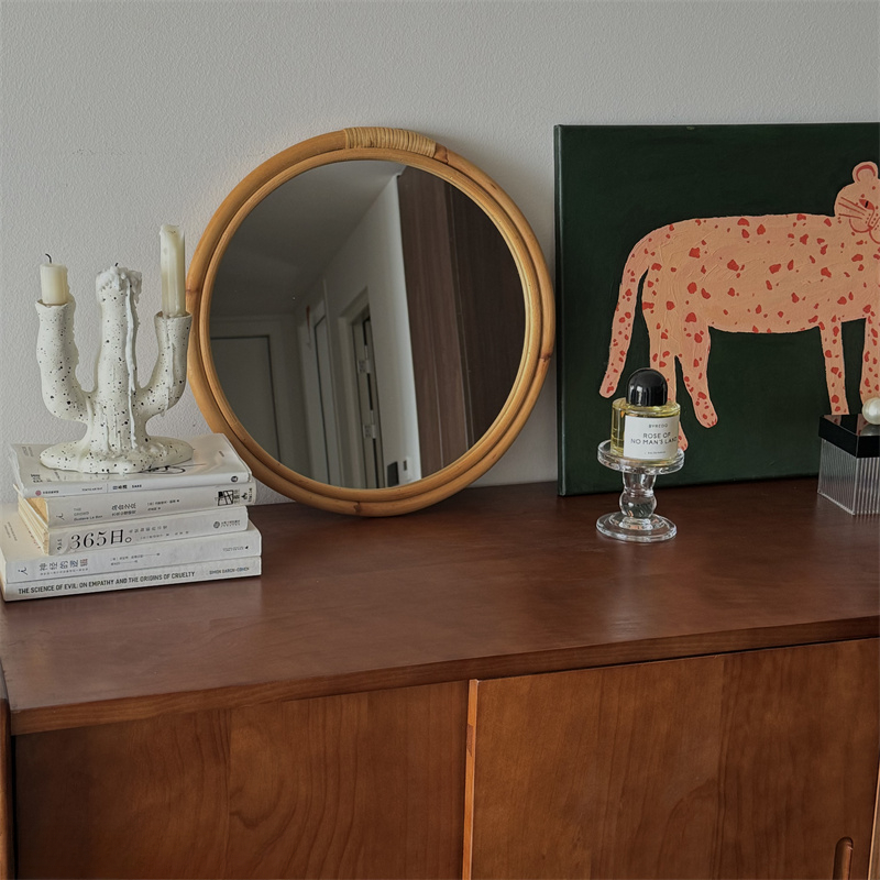 Espejo de mimbre Medieval, esp - Rattan Mirror Round reseña y precio