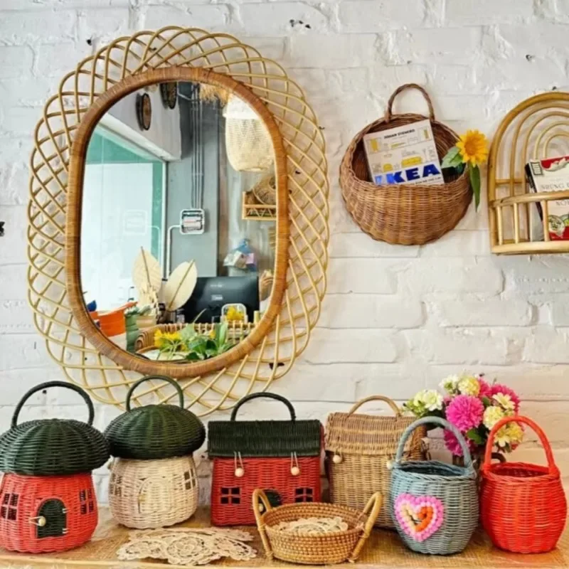 Espejo de pared redondo modern - Rattan Mirror Round reseña y precio