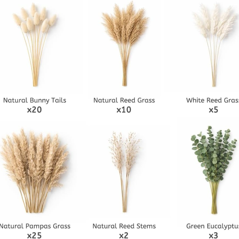 65 Piezas de Flores Secas Natu - Dried Pampas Bundle reseña y precio