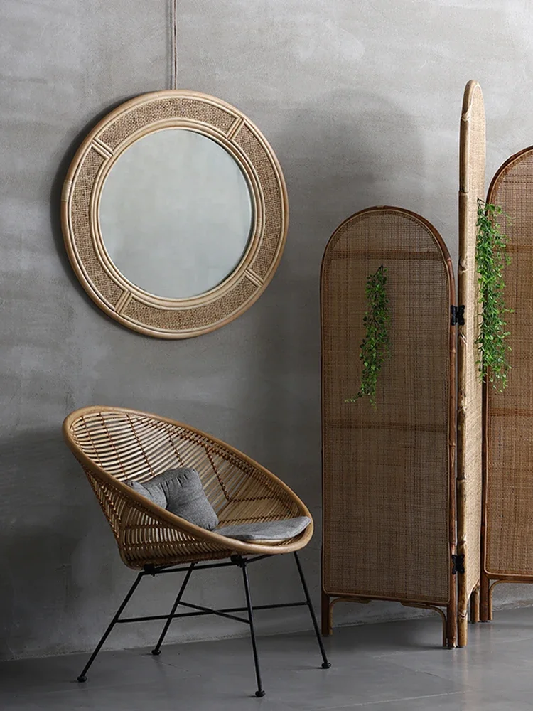 Espejo Redondo Retro de Mimbre - Rattan Mirror Round reseña y precio